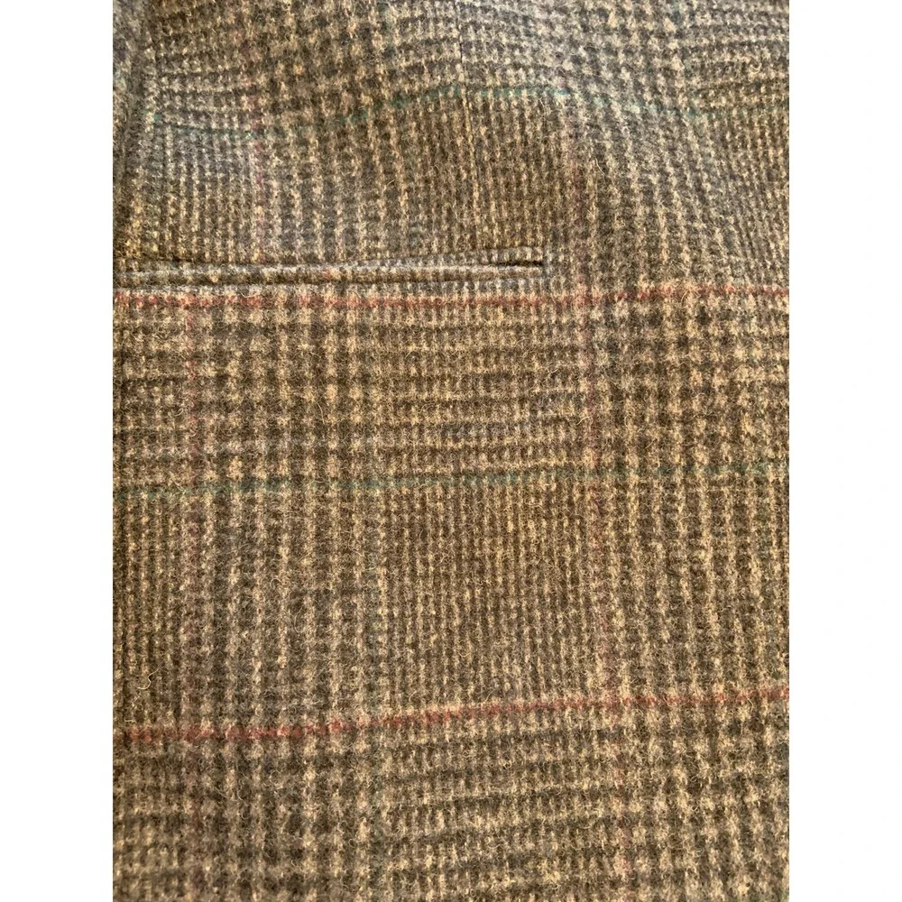 Wool Sport Coat 44 Glen Plaid Gray John Alexander Sleeve 25